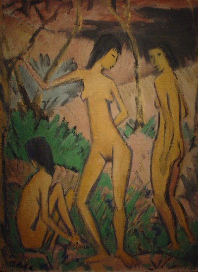 Trois nus dans le paysage - Otto Mueller